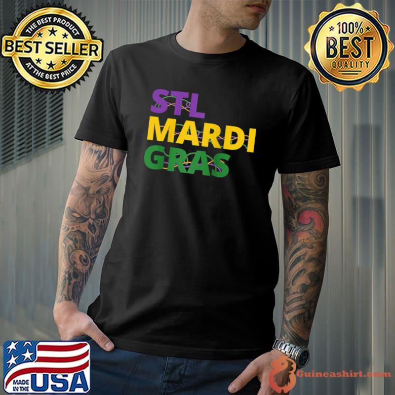 St Louis STL Mardi Gras Bead T-shirt