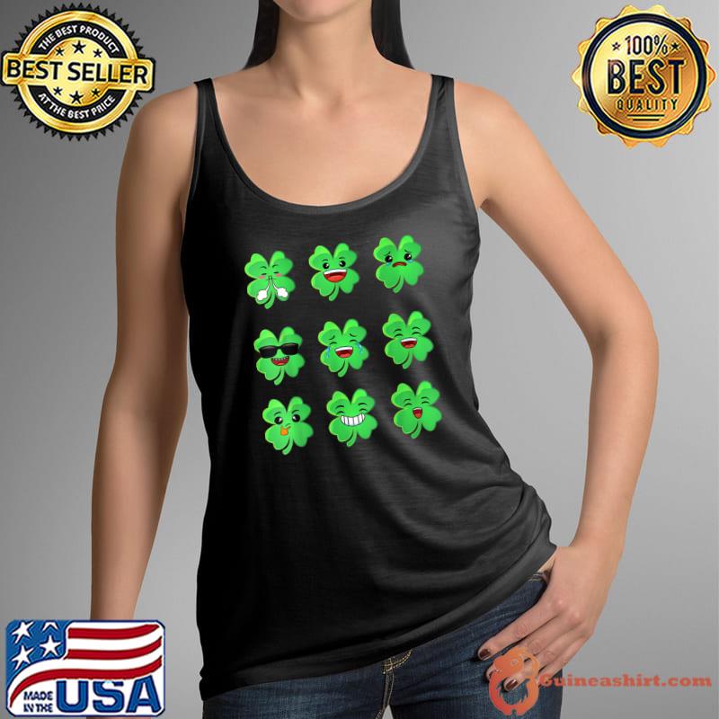 St Patricks Day Clovers Faces Shamrocks Irish Boys Girl Kids T-Shirt Tank Top