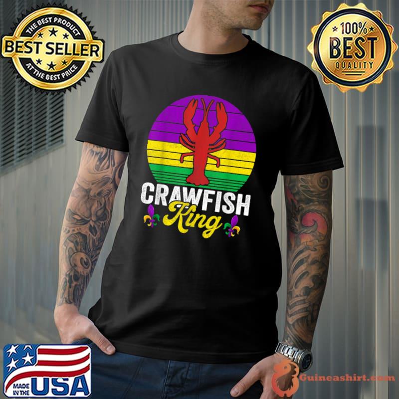 Top Crawfish Lobster King Mardi Gras Shirt, Kids Boys Men T-Shirt