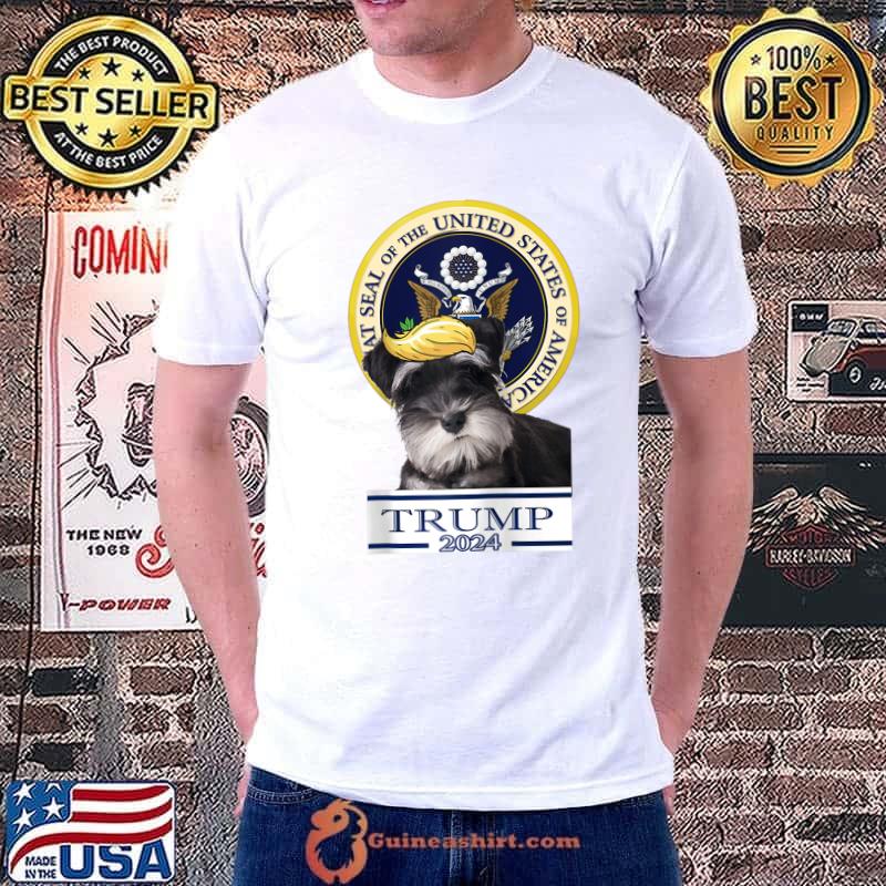 Trump 2024 Miniature Schnauzer The great seal of the United States of America T-Shirt Unisex