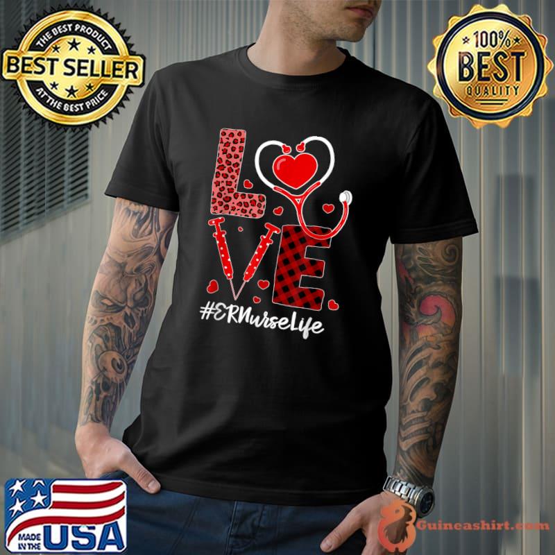 Tu Love Stethoscope Heart ER Nurse Valentines Day Costume T-Shirt
