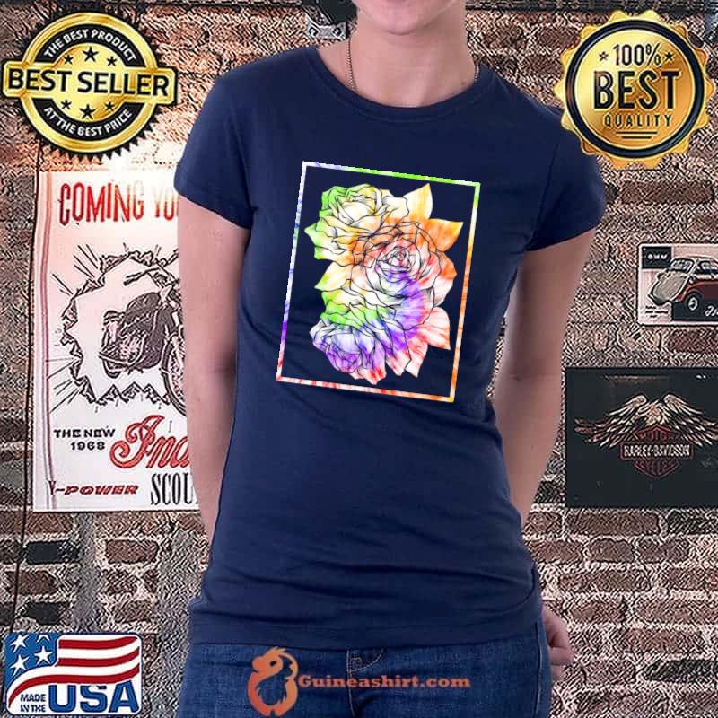 Aesthetic Rose Floral Streetwear Tie Dye Pastel Minimalist T-Shirt Ladiestee
