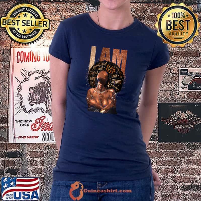 Afro Hair Melanin Black History Month African American Women T-Shirt Ladiestee