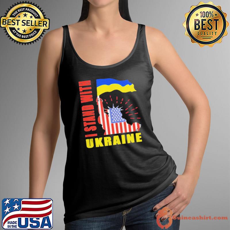 America for Ukraine proud ukrainian American flag Tank Top