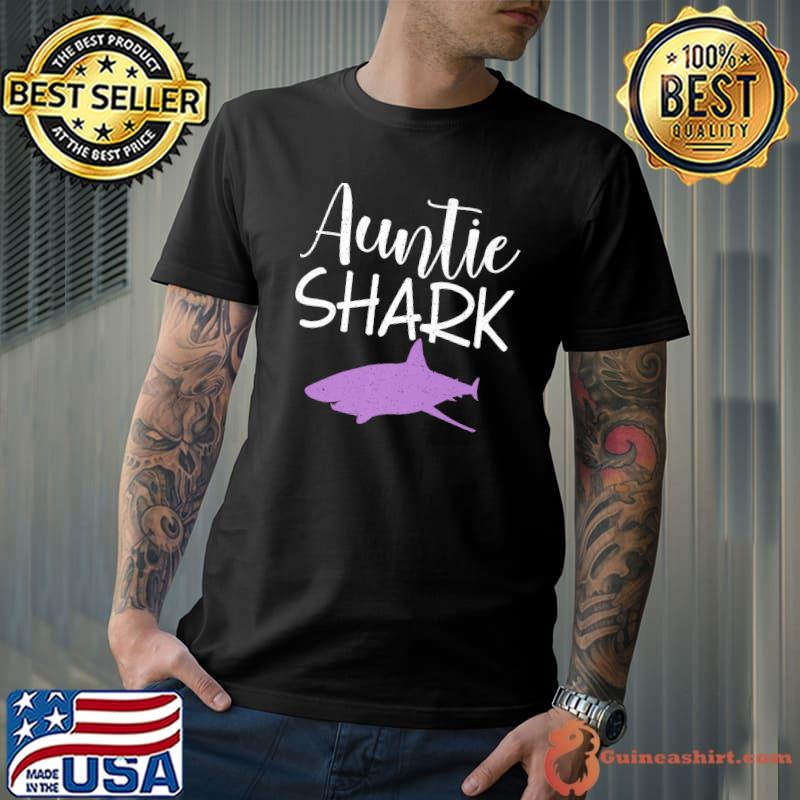 Auntie Shark Sister Family Shark Lover Premium T-Shirt