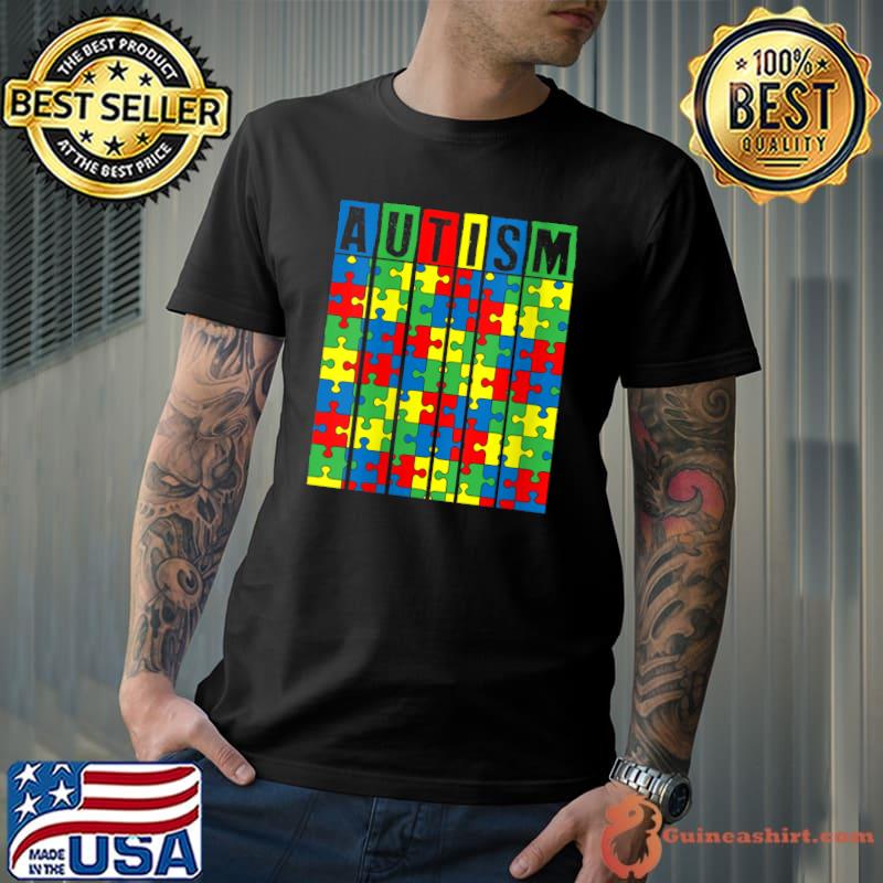 Autism Awareness Puzzle Piece Autistic Boys Girls Kids T-shirt