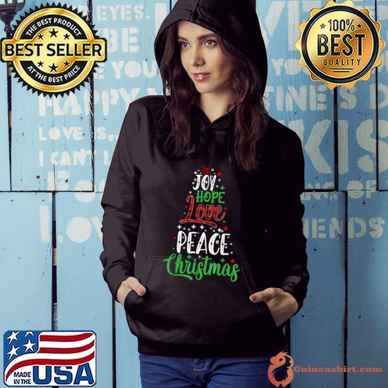 Awesome Joy Hope Love Peace Christmas Buffalo Plaid Christmas Pajama T-shirt