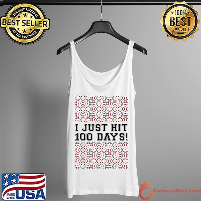 Awesome Just Hit 100 Days of School Baseball Teacher Boys 100th Day T-Shirt Tank Top