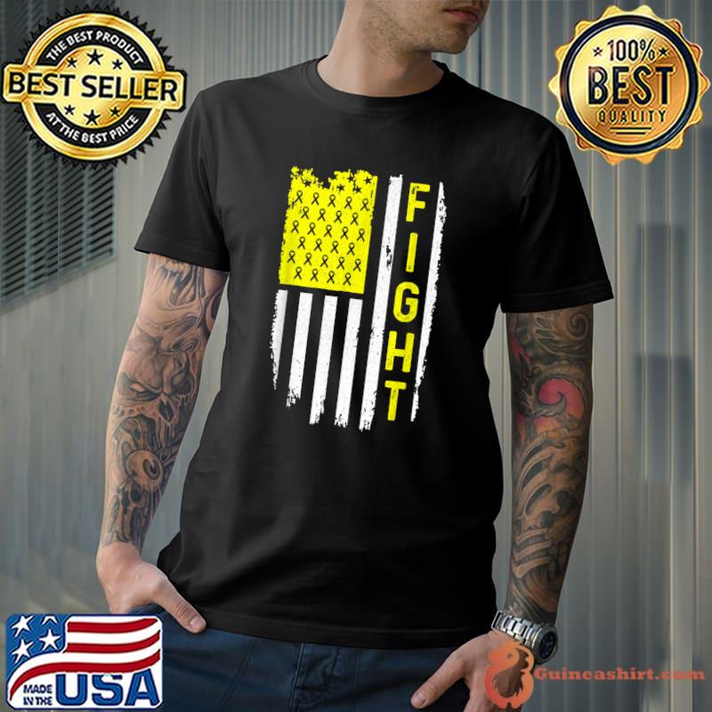 Awesome Sarcoma Cancer Awareness American Flag Bone Cancer T-Shirt