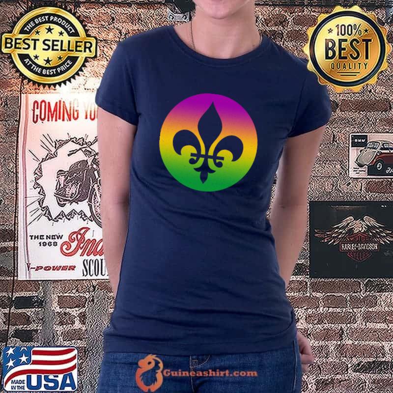 Best Mardi Gras Carnival Retro Sunset Fleur De Lys Cajun Festival T- Ladiestee
