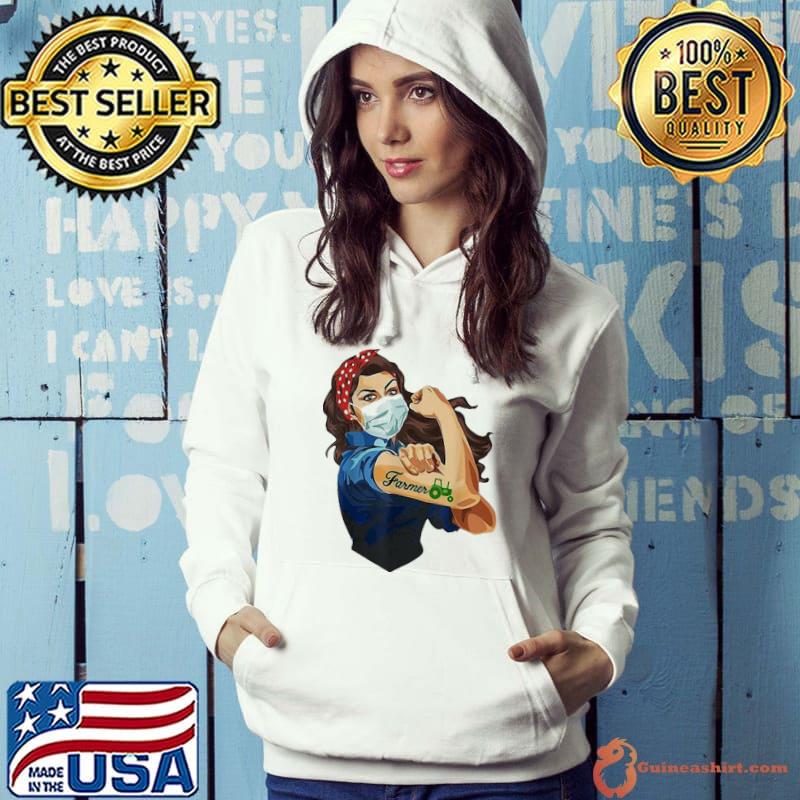 Best Official Strong Girl Tattoos Farmer Coronavirus Shirt