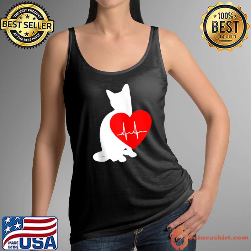 Best Valentines Cat Kitty Kitten Heart Cute T- Tank Top