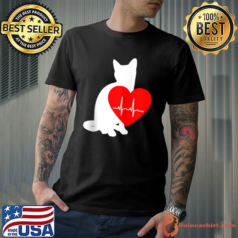 Best Valentines Cat Kitty Kitten Heart Cute T- Unisex