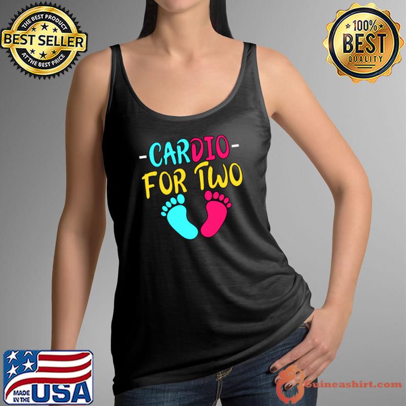Cardio For Two Mom Dad Pregnancy Announcement T- Tank Top