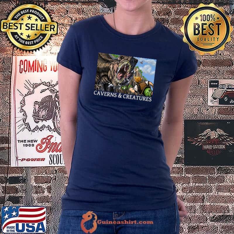 Caverns & Creatures Tim & T-Rex T-Shirt Ladiestee