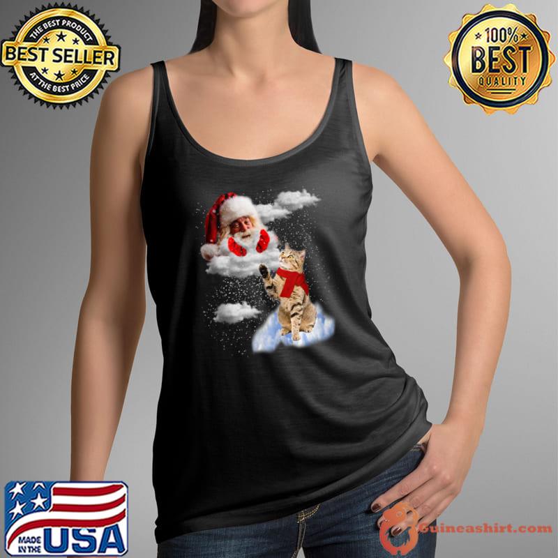 Christmas Cat Shirt For Men Black Cat Christmas Pajama Women T-Shirt Tank Top