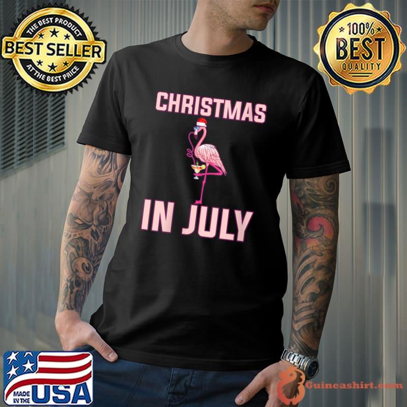 Christmas In July Flamingo T-shirt