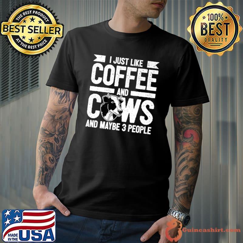 Cow Lover Cattle Farmer - Coffee And Cows Premium T-Shirt