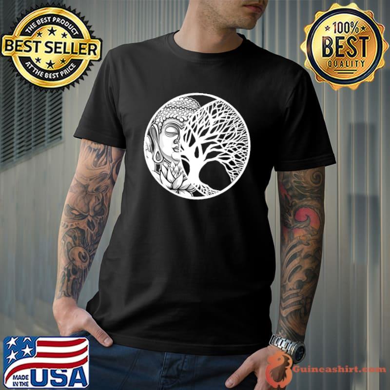 Crescent Moon Tree Of Life Bohemian Meditation T-Shirt