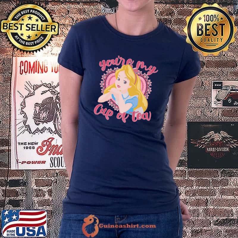 Disney Alice In Wonderland Alice Valentine's Day Cup Of Tea Premium T-Shirt Ladiestee
