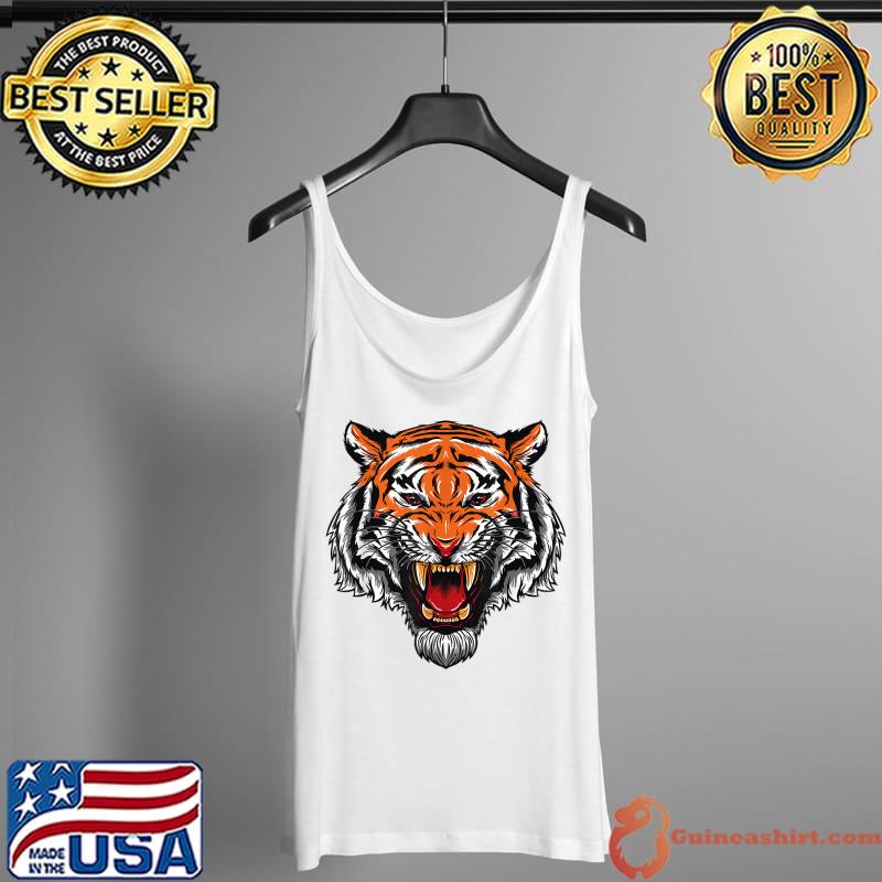 Funny Growling Mouth Open Bengal Tiger New Year Birthday T-Shirt Tank Top