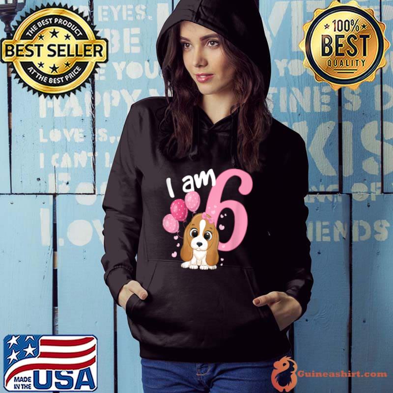 Kids Kids 6th Birthday Girls Dog Girl Birthday 6 Years Old Puppy T-Shirt Hoodie