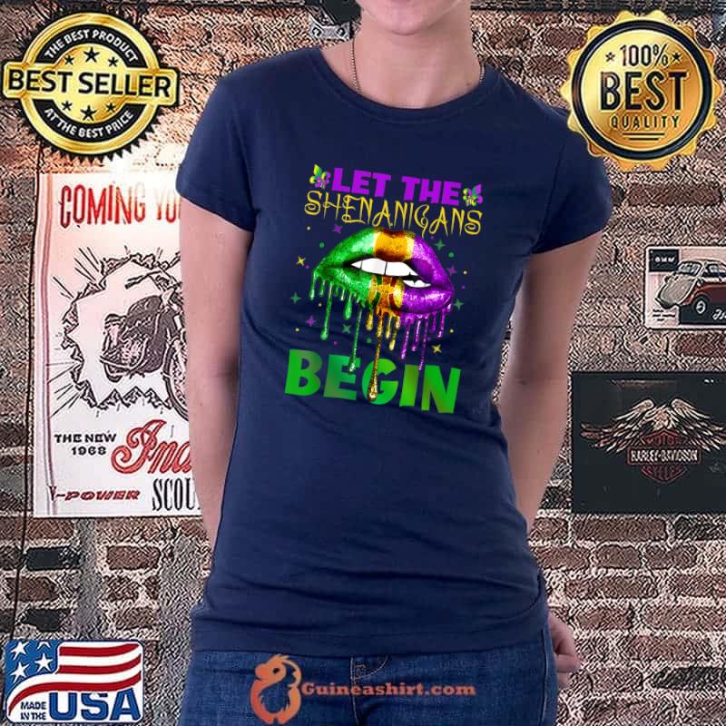 Let The Shenanigans Begin Mardi Gras Sexy Lips Kids Men T-Shirt Ladiestee