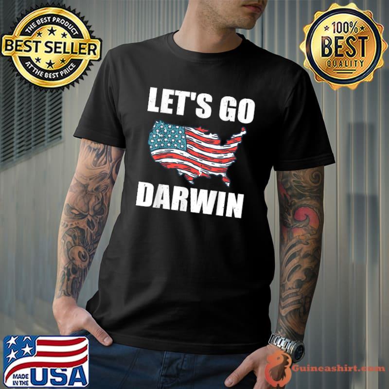 Let's Go Darwin Funny Sarcastic Vintage Novelty Flag T-Shirt