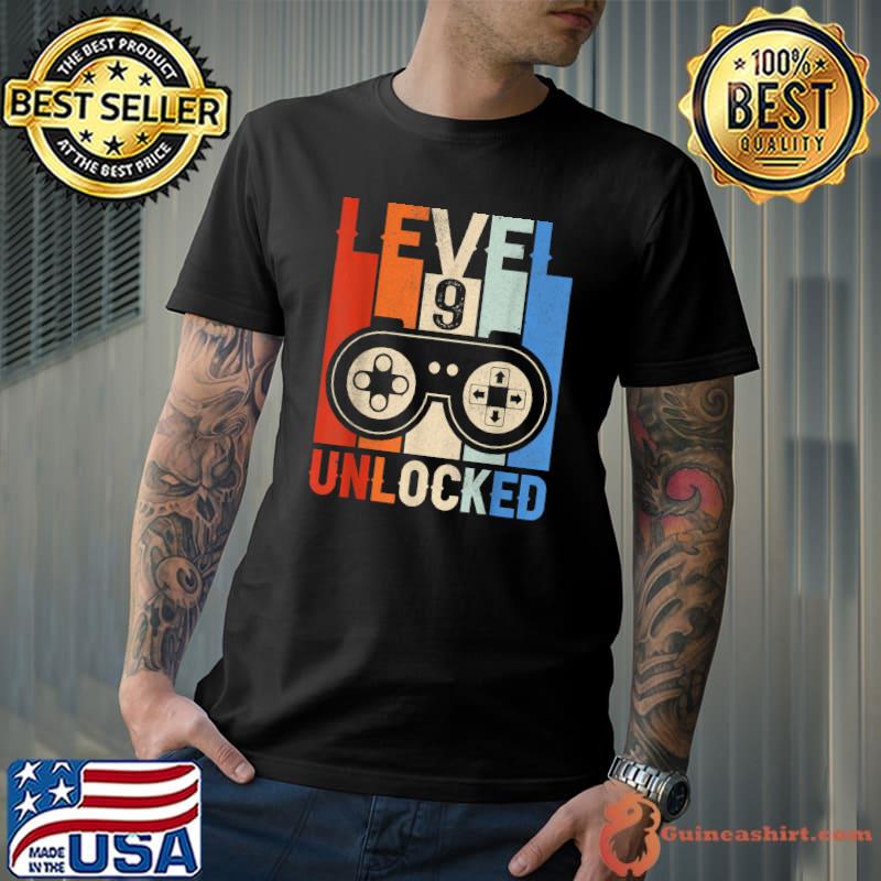 Level 9 Unlocked Shirt Video Gamer 9th Birthday Gifts T-Shirt