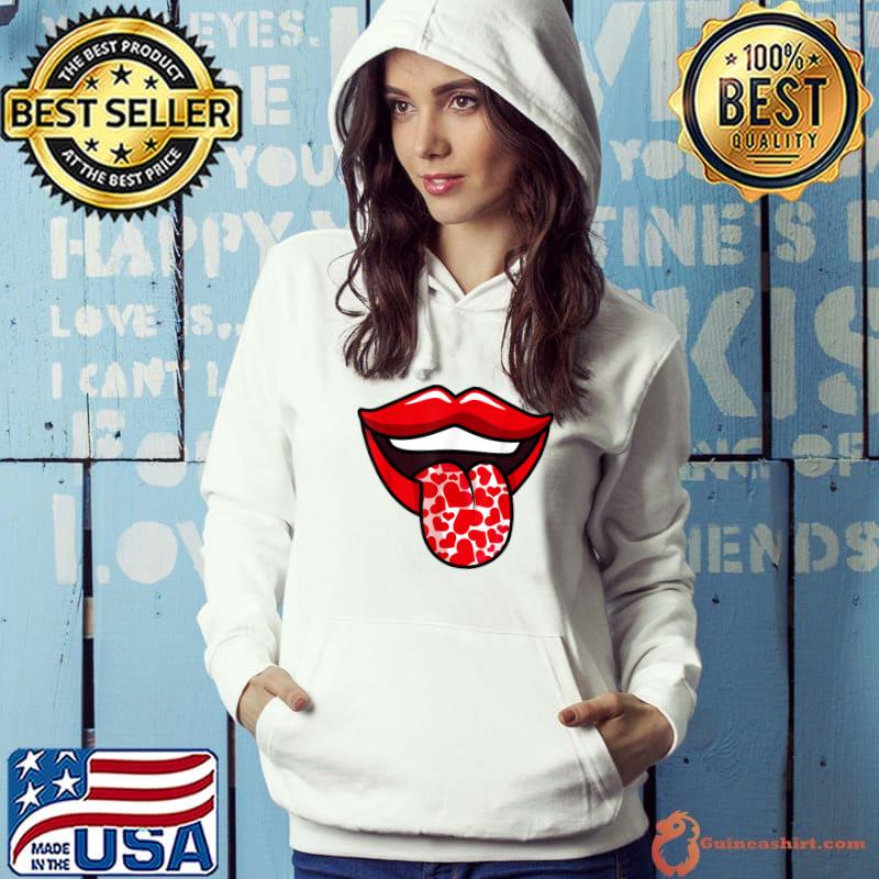Lips And Tongue Valentines Day Cute V-Day Heart Girls Kids T-Shirt