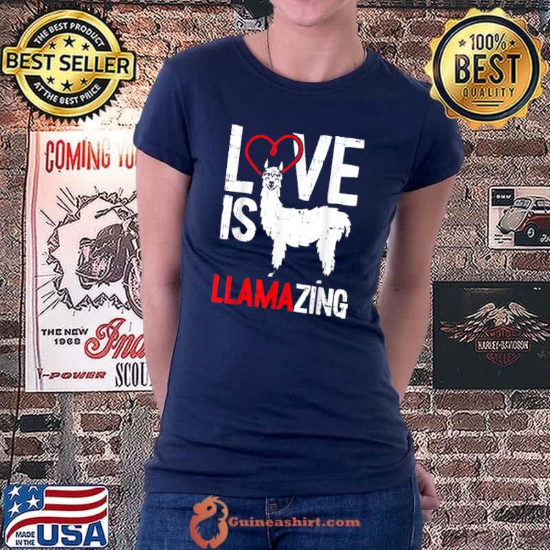 Llamazing Valentines Day Cute V-Day Heart Boys Girls Kids T-Shirt Ladiestee