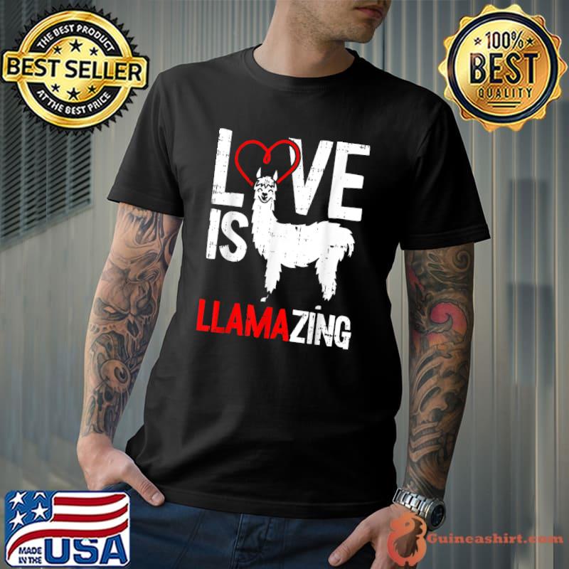 Llamazing Valentines Day Cute V-Day Heart Boys Girls Kids T-Shirt
