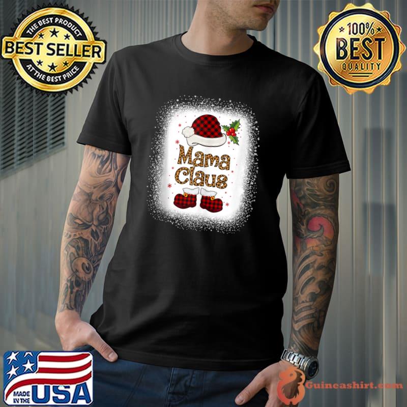 Mama Santa Claus Dress Red Plaid Christmas Matching Family T-shirt