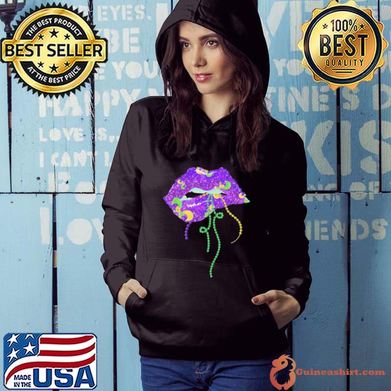 MardI gras lips queen carnival costume purple golds shirt