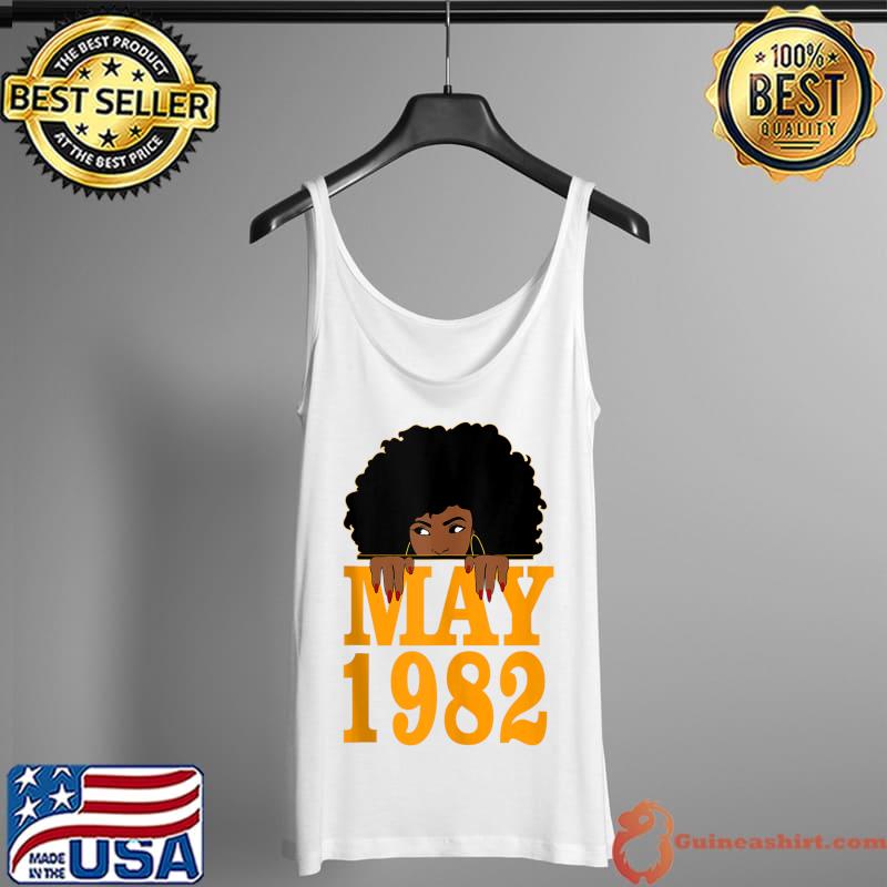 May 1982 40th Birthday 40 Years Old Black T- Tank Top