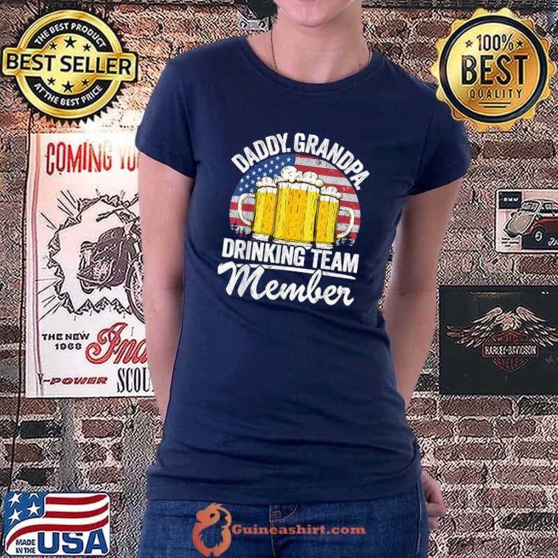 Mens Daddy Grandpa USA Drinking Team Member 4th Of July Beer T-Shirt Ladiestee