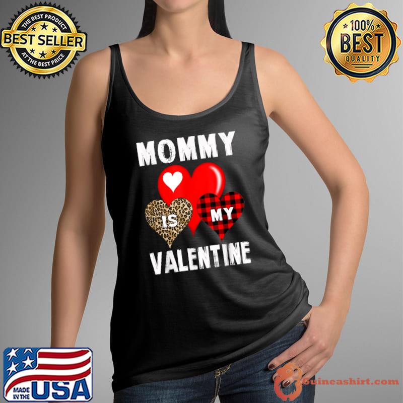 Mommy Is My Valentine Boys Kids Valentines Day Red Plaid Mom T-Shirt Tank Top