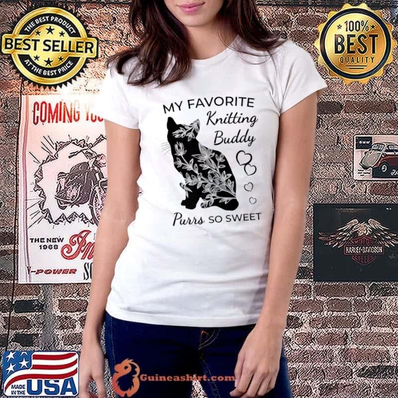 My favorite Cat Kitten Knitting buddy purrs so sweet Premium T-Shirt Ladiestee