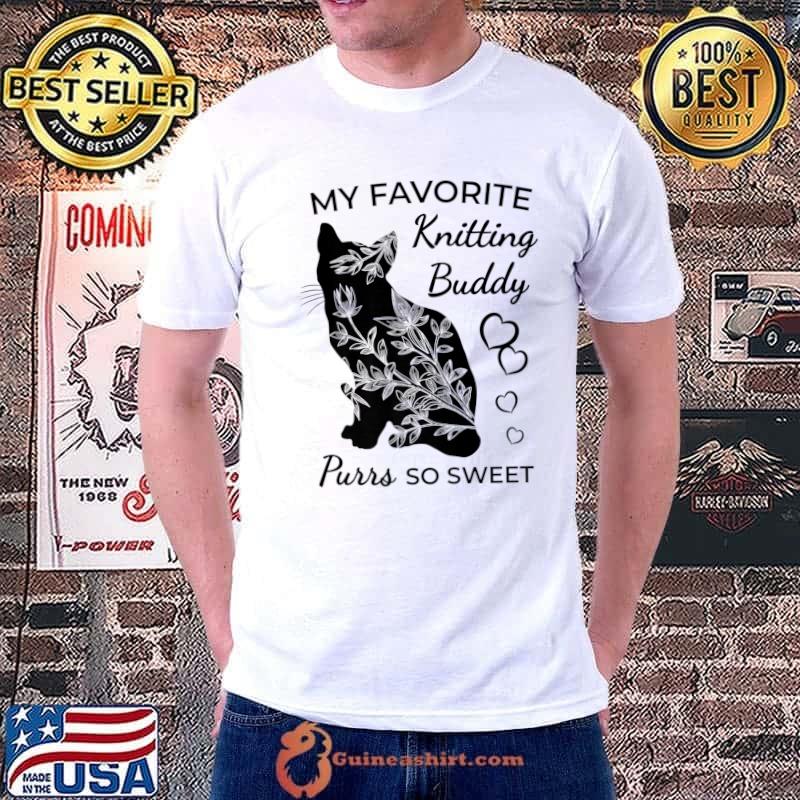 My favorite Cat Kitten Knitting buddy purrs so sweet Premium T-Shirt Unisex