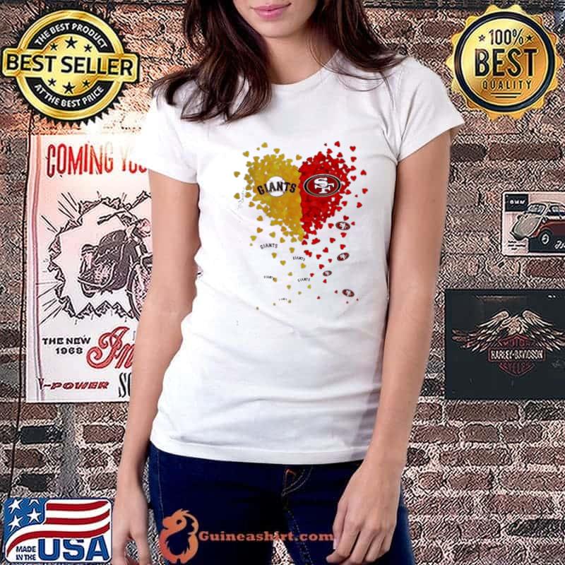 New York Giants Vs San Francisco 49ers Hearts Shirt Ladiestee