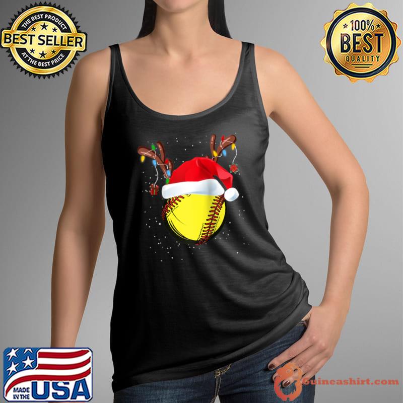 Official Softball Santa Reindeer Christmas Boys Xmas Hat Sport T- Tank Top