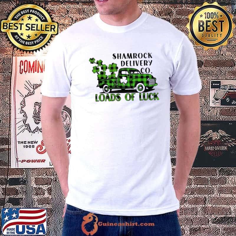 Original Loads of Luck Buffalo Plaid Truck Shamrock St. Patrick Day T-Shirt Unisex