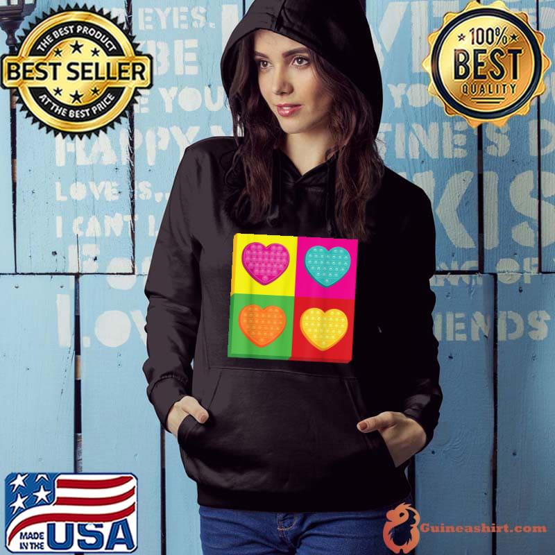 Pop It hearts Girls Boys Fidget Valentine's day love T-Shirt