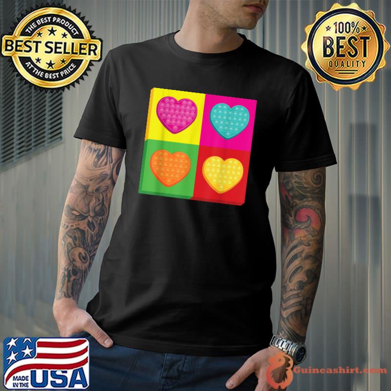 Pop It hearts Girls Boys Fidget Valentine's day love T-Shirt Unisex