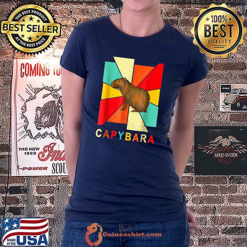 Retro Vintage Capybara Silhouette Capybara Lover Capybara T-Shirt Ladiestee