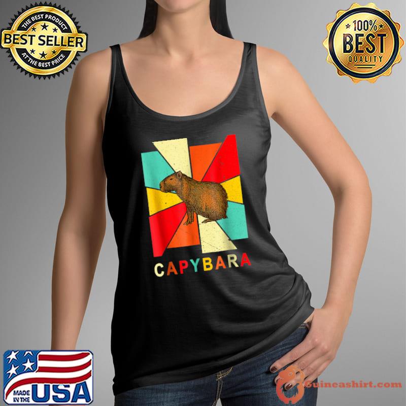 Retro Vintage Capybara Silhouette Capybara Lover Capybara T-Shirt Tank Top