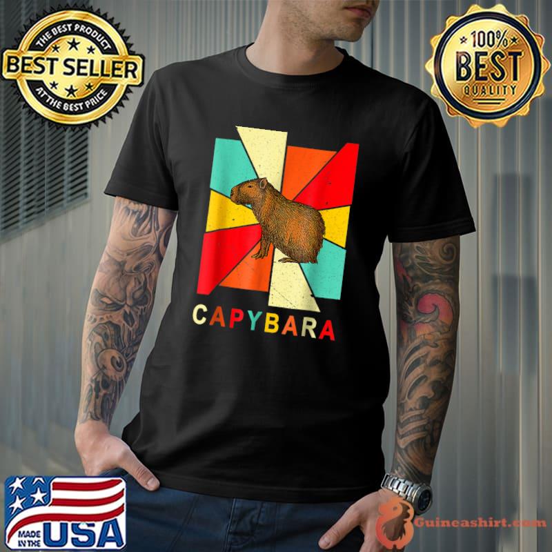 Retro Vintage Capybara Silhouette Capybara Lover Capybara T-Shirt