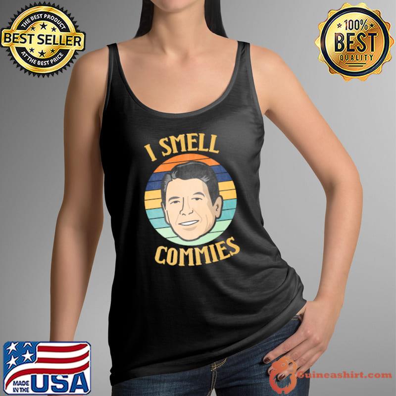 Ronald Reagan I Smell Commies Retro Vintage Political Humor T- Tank Top