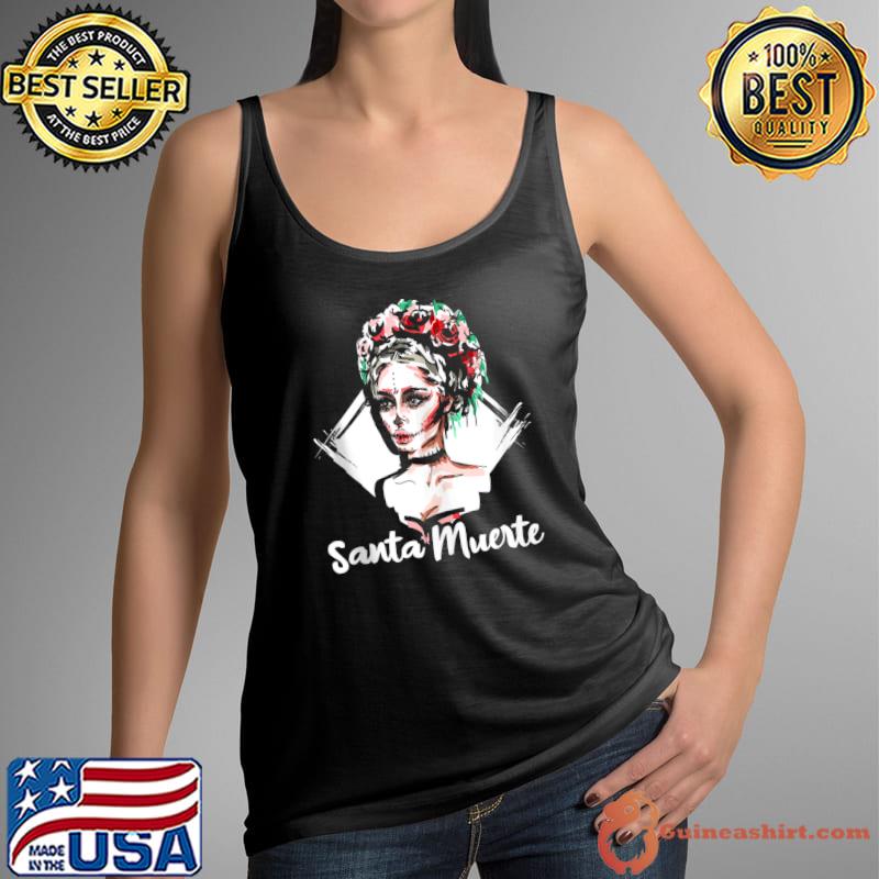 Santa Muerte Female Deity Satanic Mexican Sugar Skull Dead T-Shirt Tank Top