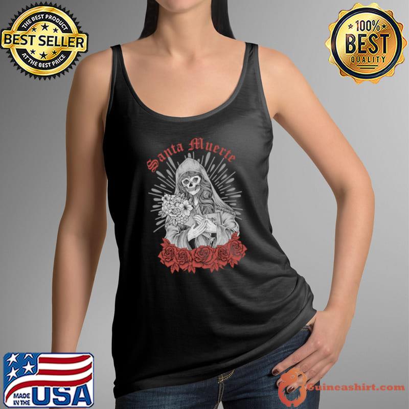 Santa Muerte Mexican Female Deity Dead Sugar Skull Satanic T-Shirt Tank Top